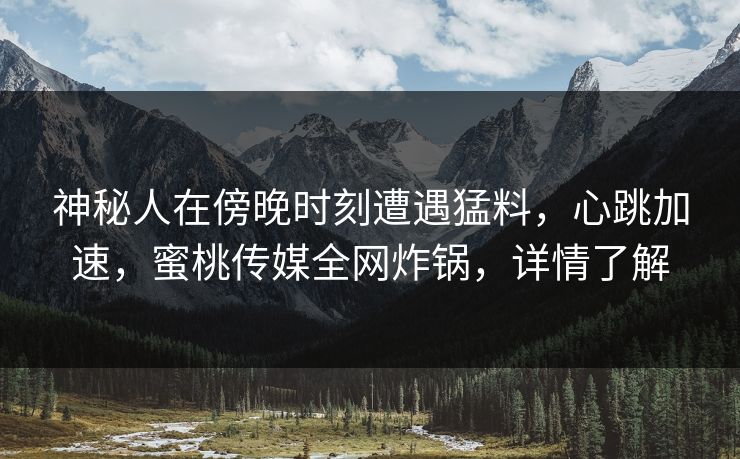 神秘人在傍晚时刻遭遇猛料,心跳加速,蜜桃传媒全网炸锅,详情了解 神秘人在傍晚时刻遭遇猛料,心跳加速,蜜桃传媒全网炸锅,详情了解