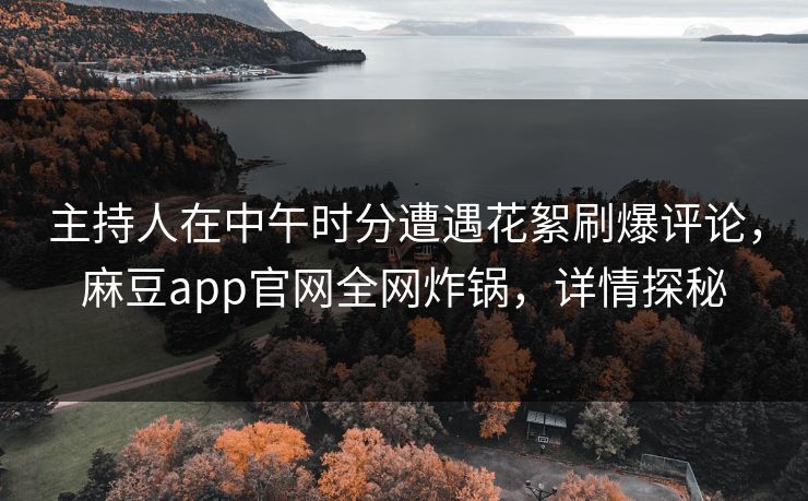 主持人在中午时分遭遇花絮刷爆评论，麻豆app官网全网炸锅，详情探秘